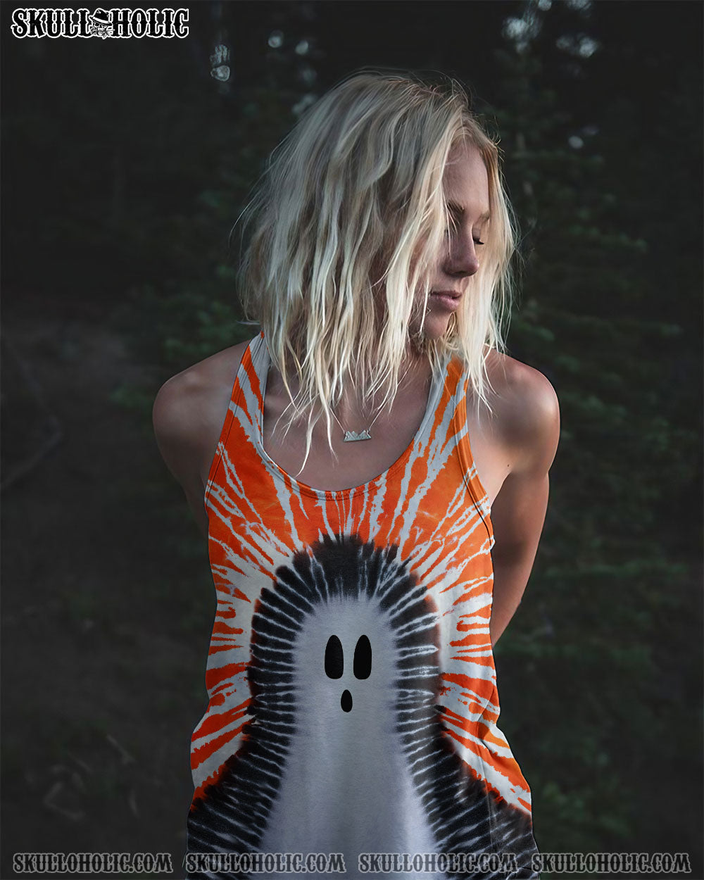 BLISSCORNERS GHOST SKULL TIE DYE HAND DYED ALL OVER PRINT