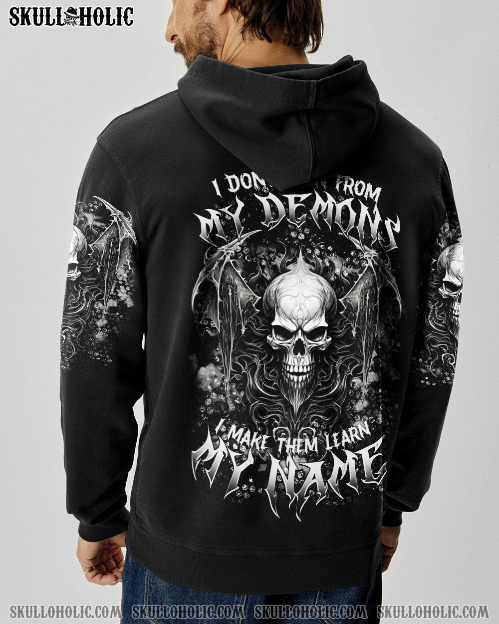 BLISSCORNERS I DON'T RUN FROM MY DEMONS SKULL ALL OVER PRINT