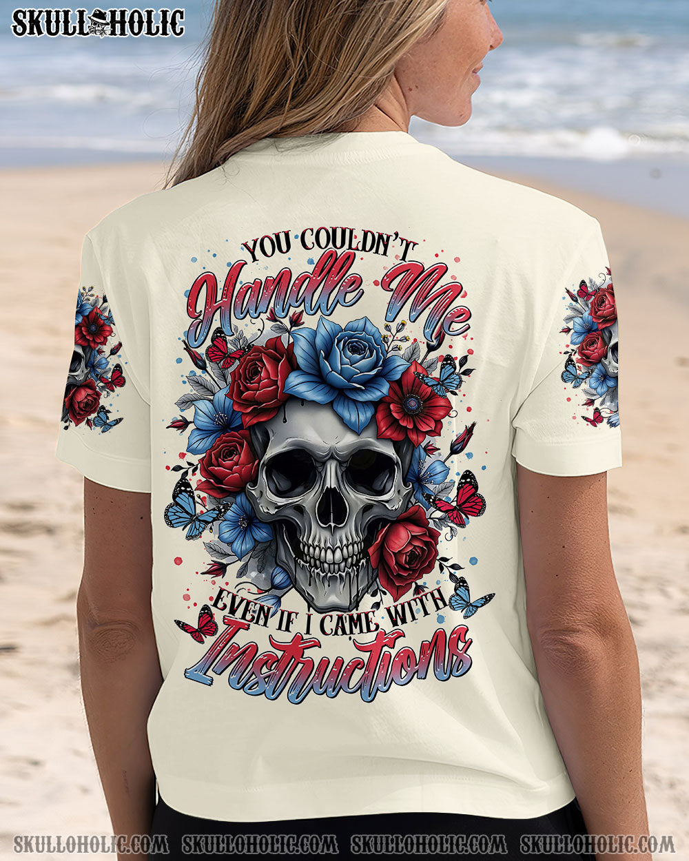 BLISSCORNERS YOU COULDN'T HANDLE ME SKULL ROSE ALL OVER PRINT