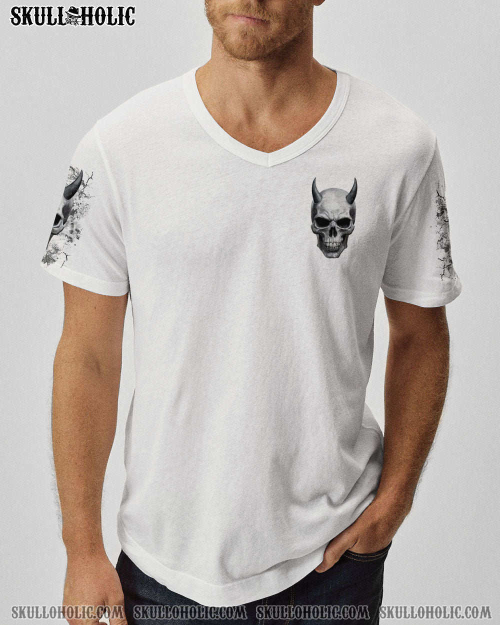 BLISSCORNERS I ASKED THE DEVIL SKULL DEMON ALL OVER PRINT