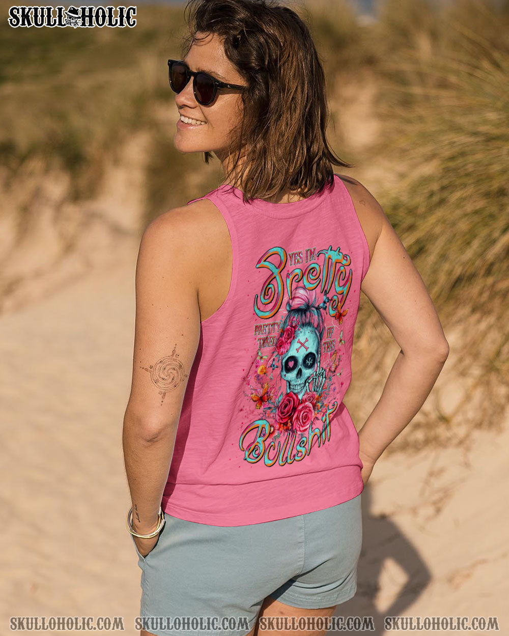 BLISSCORNERS I DO WHAT I WANT MESSY BUN SKULL ALL OVER PRINT