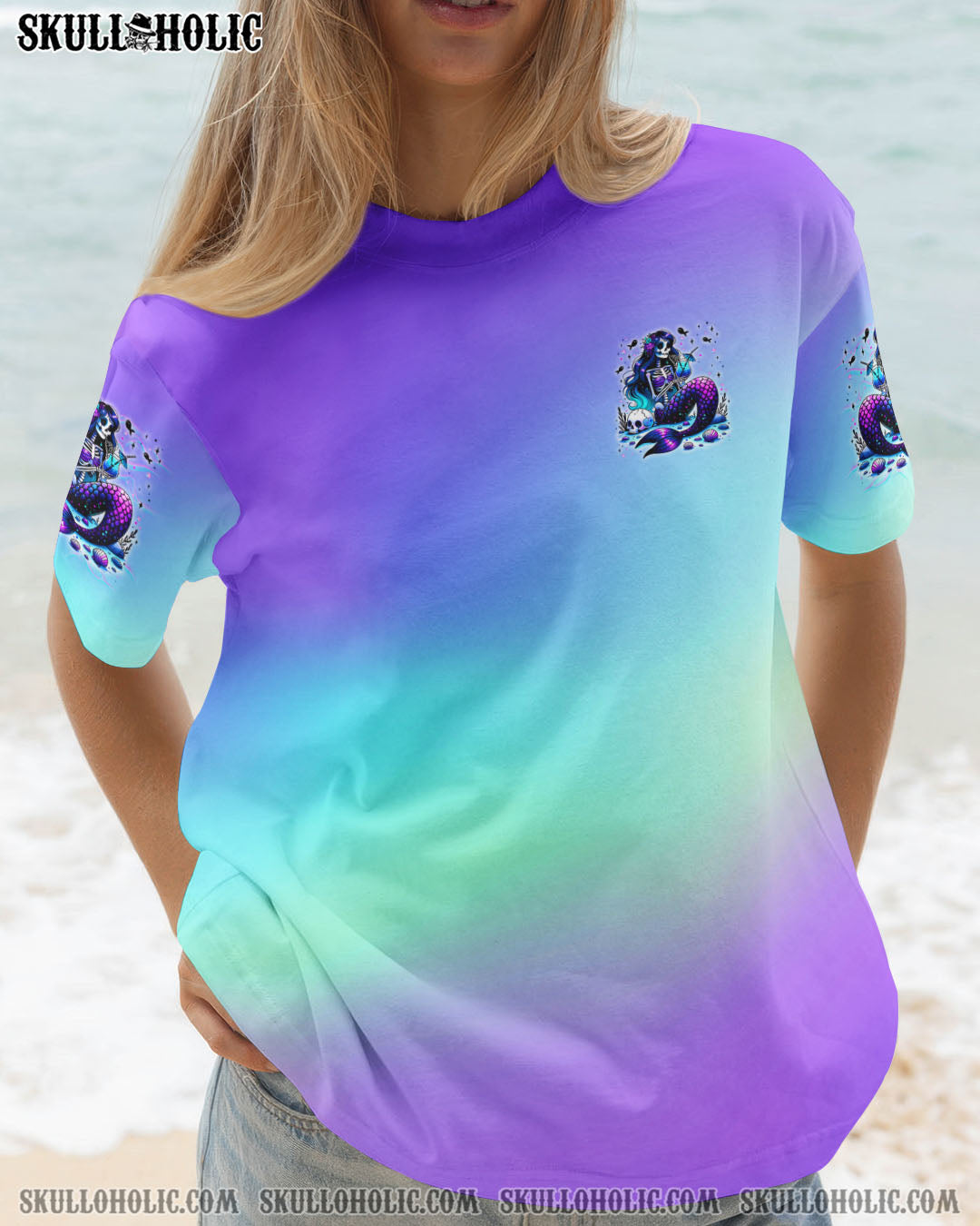 BLISSCORNERS CREEPIN' IT COLD LIKE MY SOUL MERMAID SKELETON ALL OVER PRINT