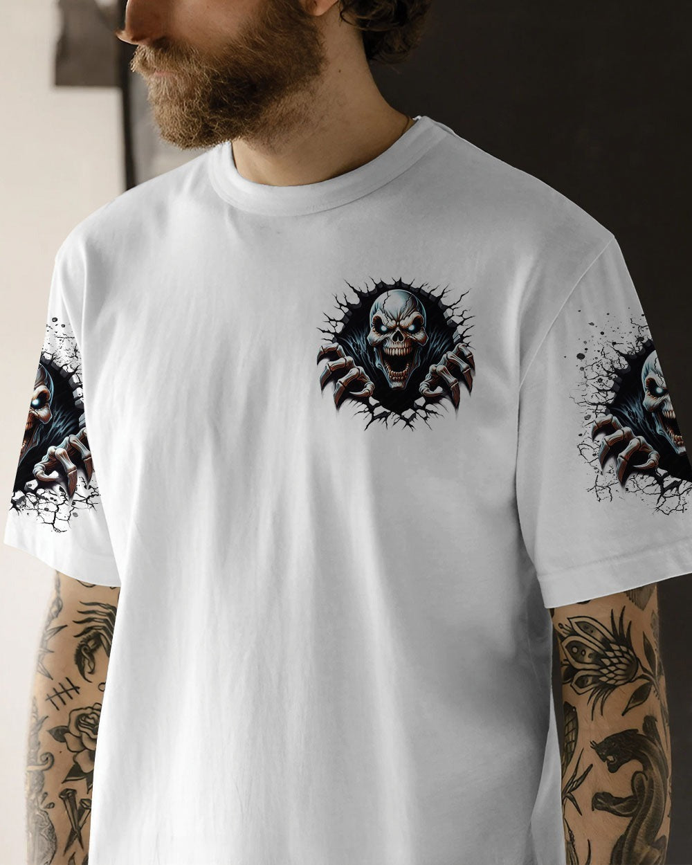 BLISSCORNERS I'M NEVER ALONE SKULL DEMON ALL OVER PRINT