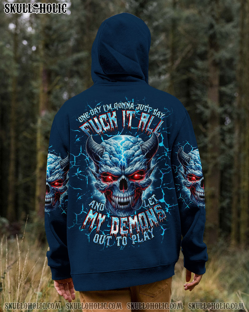 BLISSCORNERS ONE DAY I'M GONNA JUST SAY DEMON SKULL ALL OVER PRINT