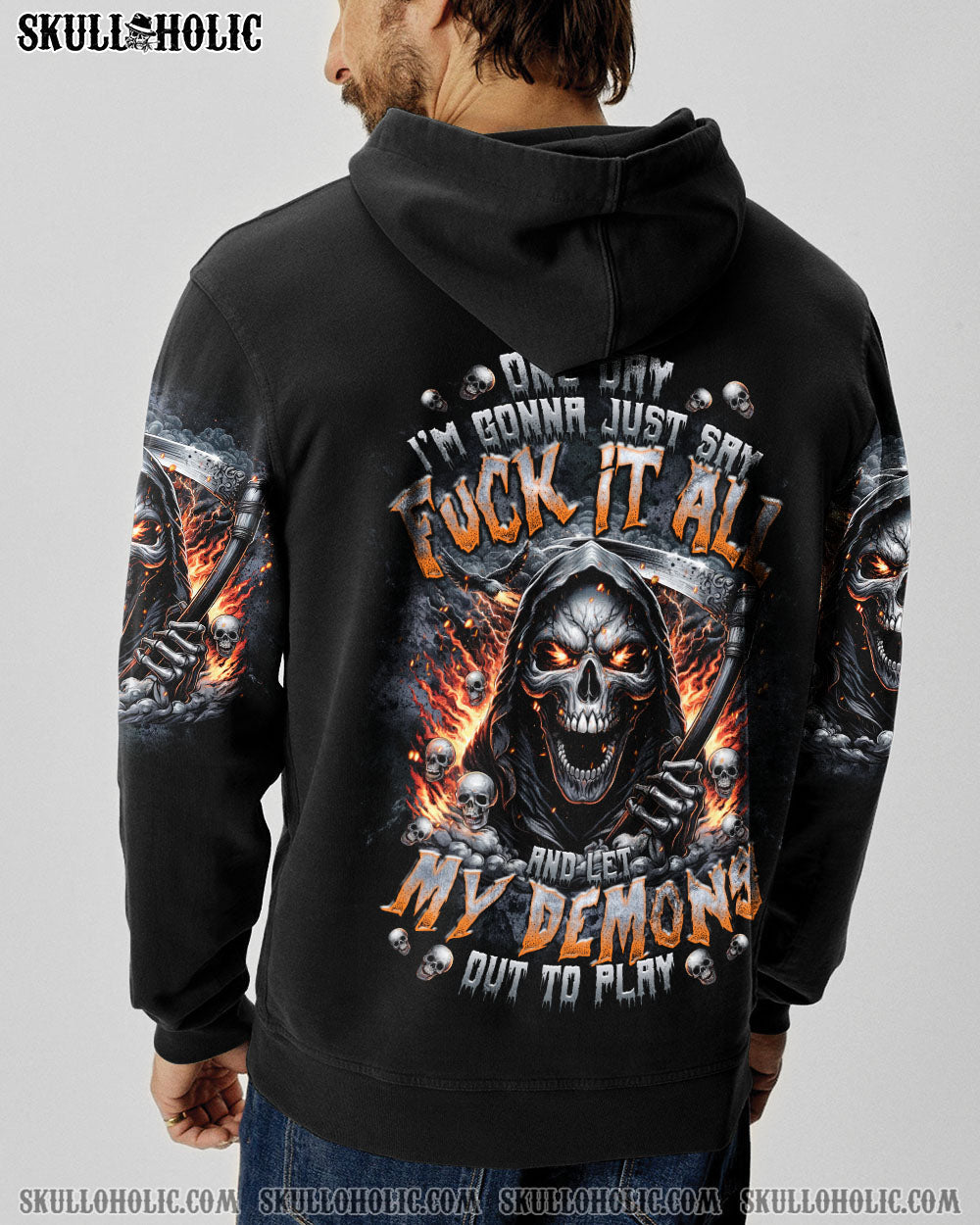 BLISSCORNERS ONE DAY I'M GONNA JUST SAY REAPER SKULL ALL OVER PRINT
