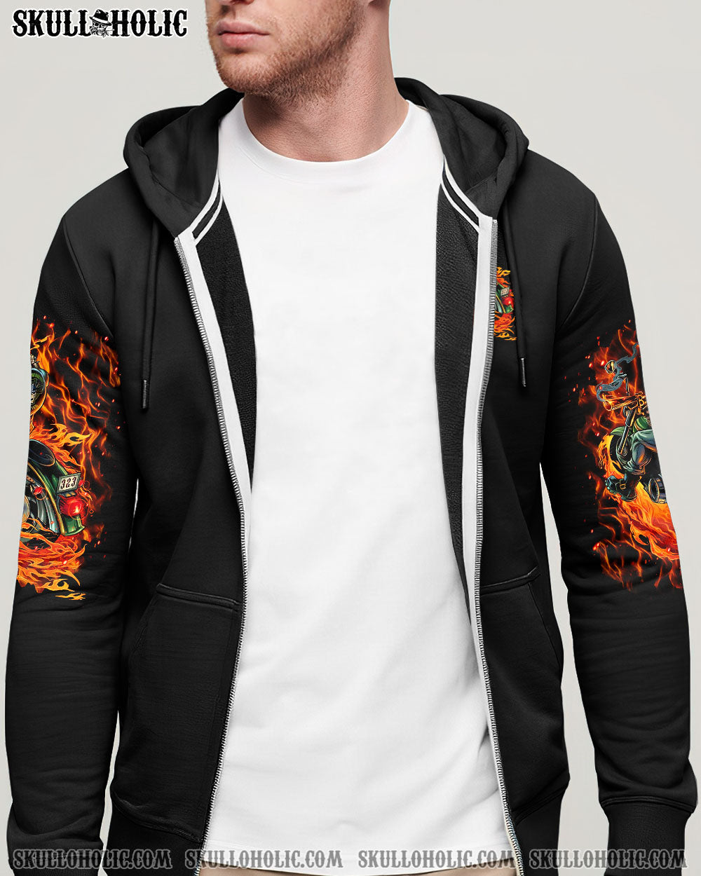 BLISSCORNERS BIKERS SMILE BACK SKULL BIKER ALL OVER PRINT