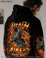 BLISSCORNERS BIKERS SMILE BACK SKULL BIKER ALL OVER PRINT
