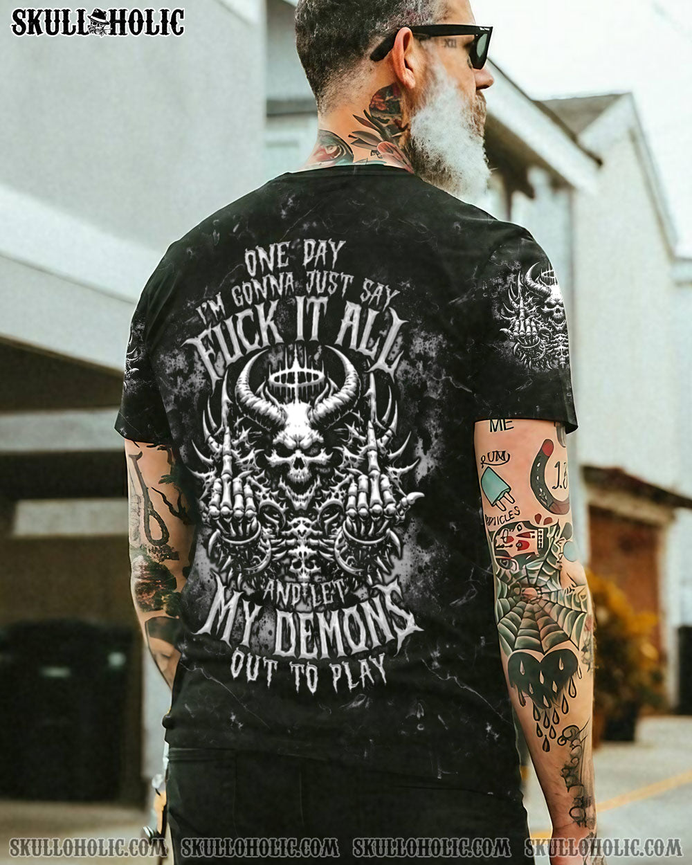 BLISSCORNERS ONE DAY I'M GONNA JUST SAY SKULL ALL OVER PRINT