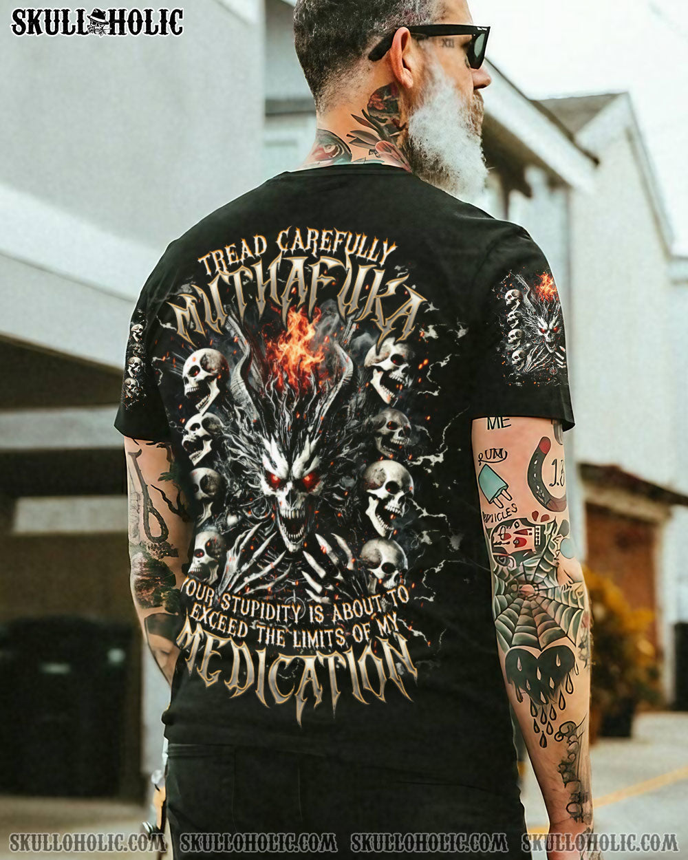 BLISSCORNERS TREAD CAREFULLY MUTHAFUKA SKULL ALL OVER PRINT