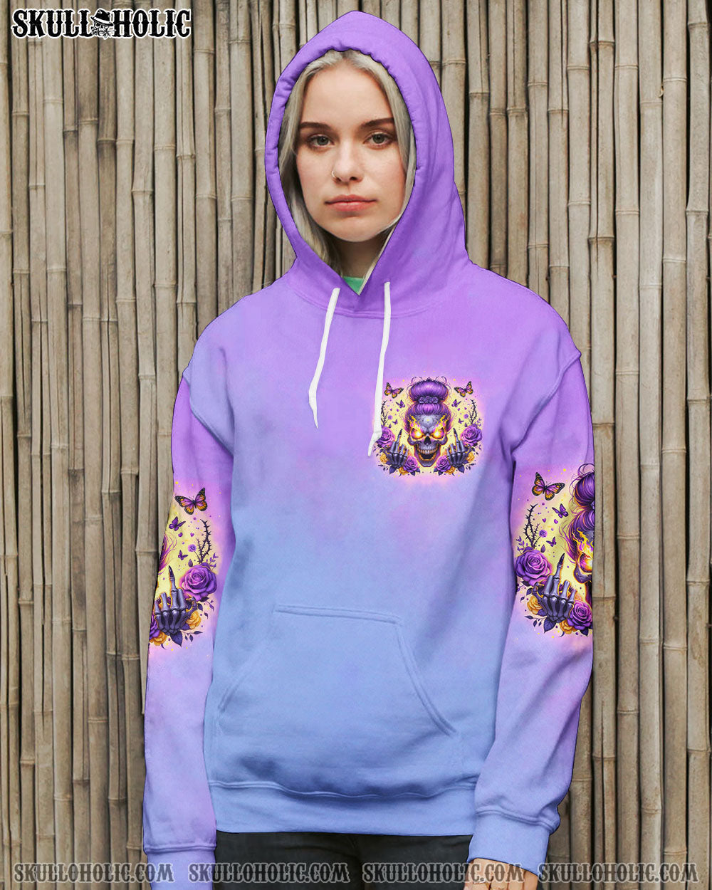 BLISSCORNERS NEXT TIME MY NAMES COMES OUT MESSY BUN SKULL ALL OVER PRINT