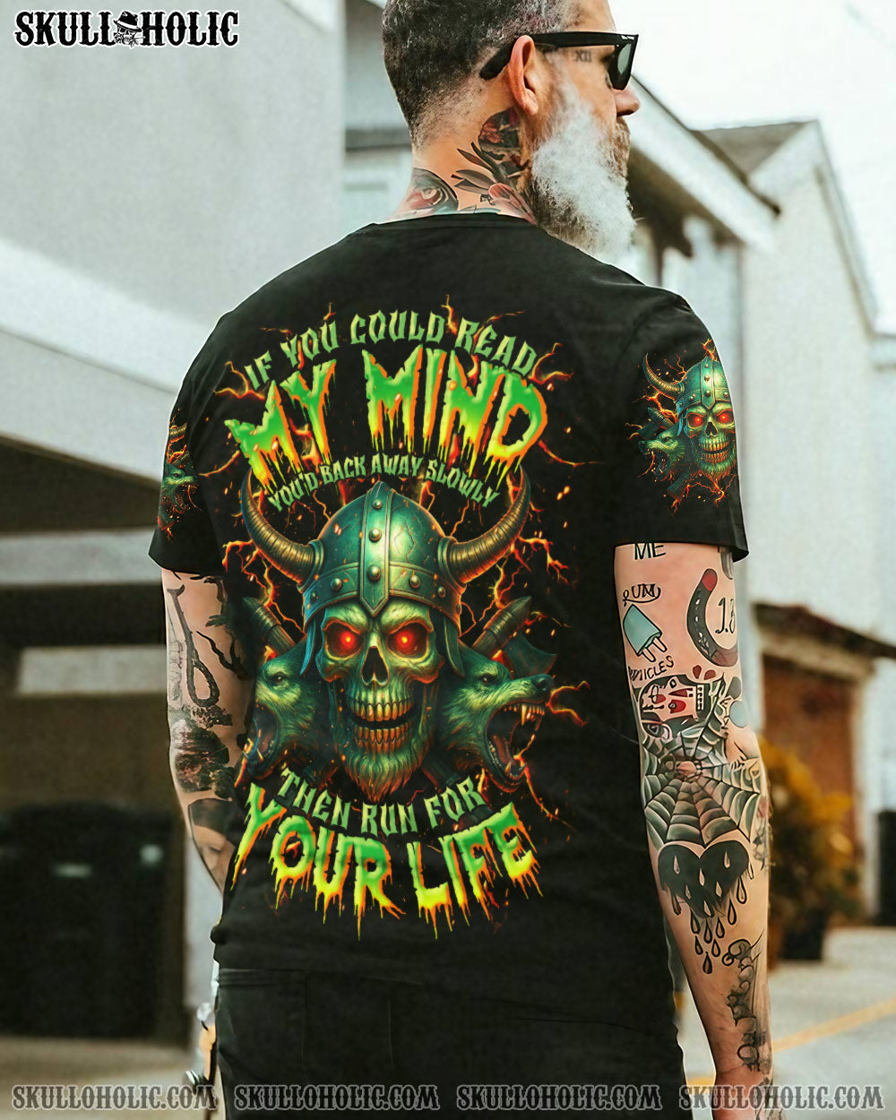 BLISSCORNERS IF YOU COULD READ MY MIND VIKING SKULL ALL OVER PRINT