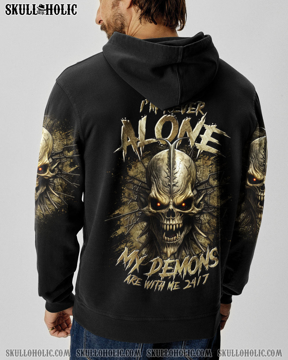 BLISSCORNERS I'M NEVER ALONE MY DEMONS ARE WITH ME 24/7 ALL OVER PRINT