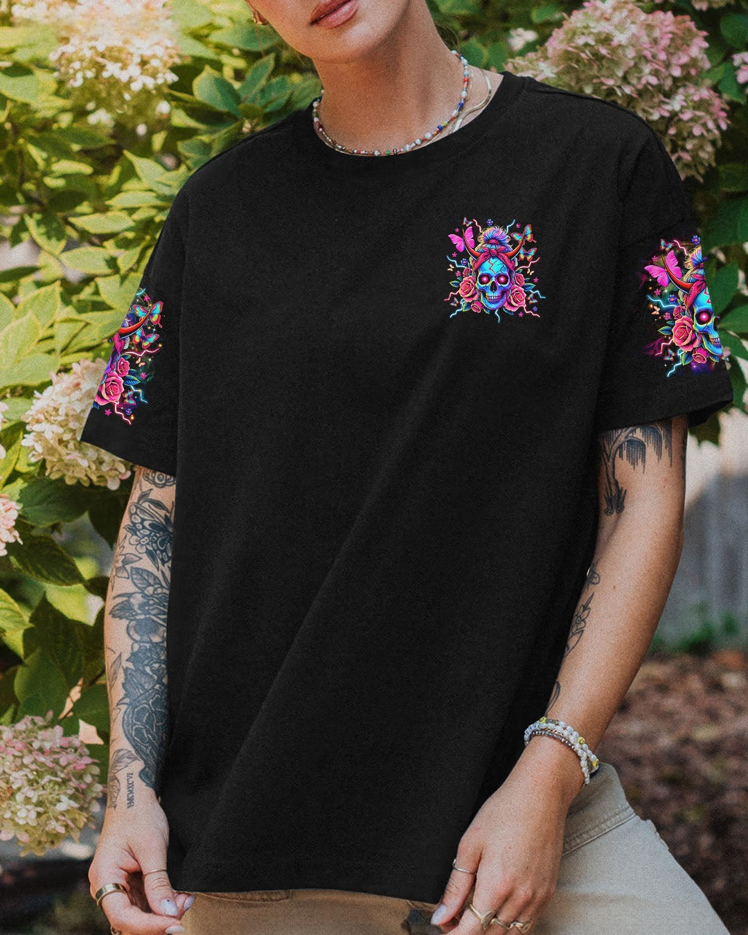 BLISSCORNERS OH I PISS YOU OFF SKULL MESSY BUN ALL OVER PRINT