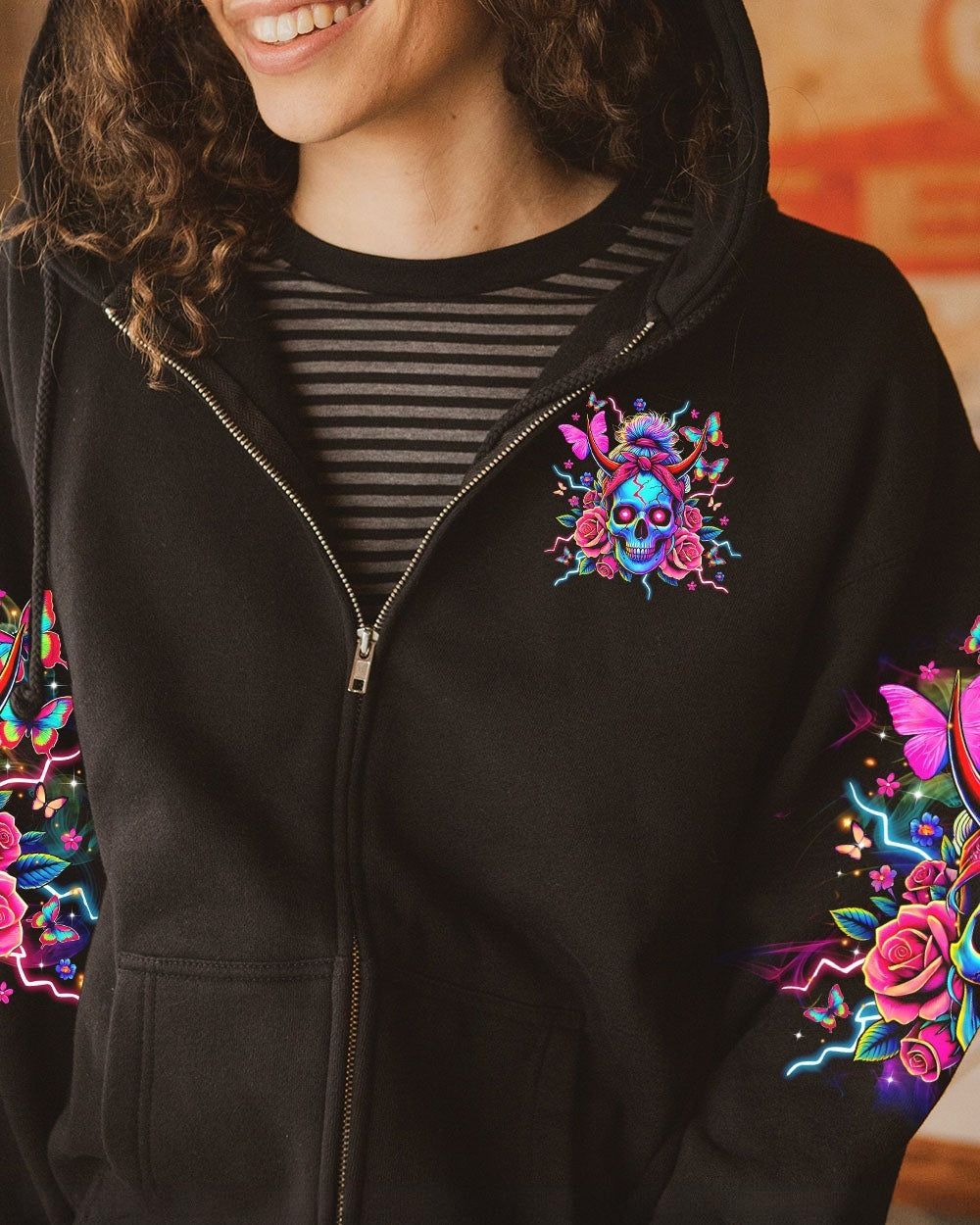 BLISSCORNERS OH I PISS YOU OFF SKULL MESSY BUN ALL OVER PRINT