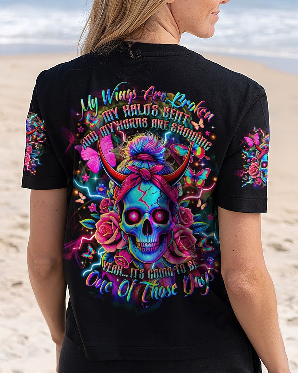 BLISSCORNERS OH I PISS YOU OFF SKULL MESSY BUN ALL OVER PRINT
