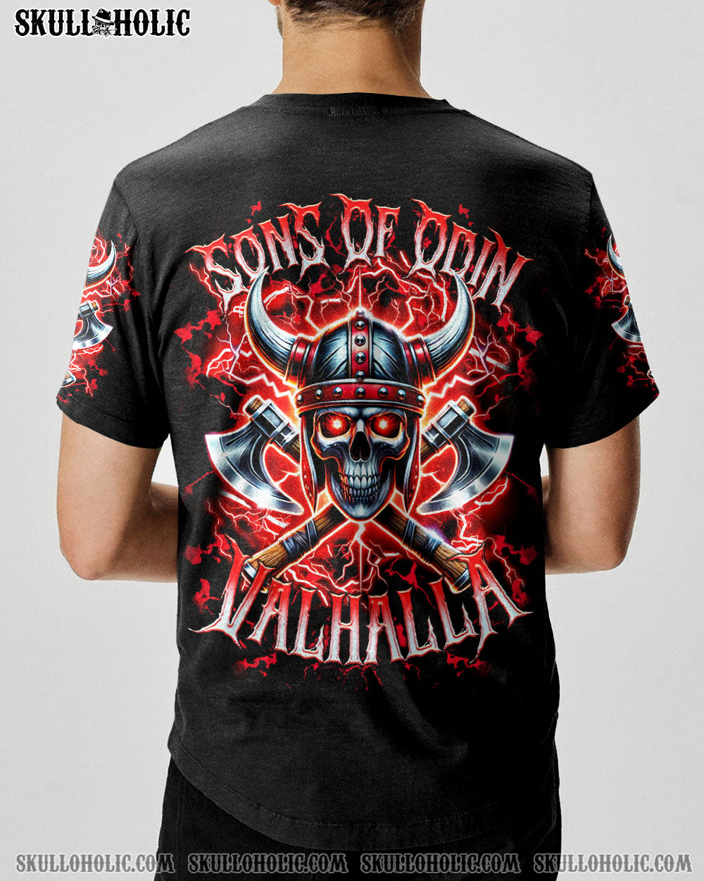 BLISSCORNERS SONS OF ODIN VALHALLA VIKING SKULL ALL OVER PRINT