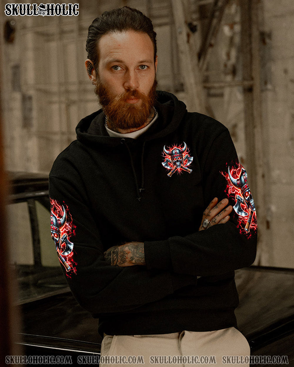 BLISSCORNERS SONS OF ODIN VALHALLA VIKING SKULL ALL OVER PRINT