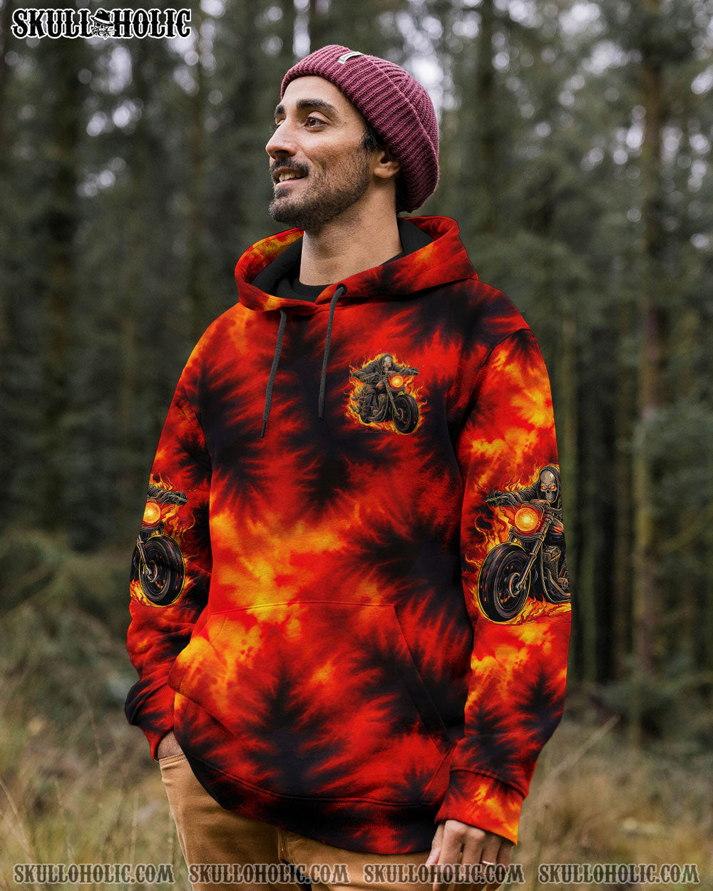 BLISSCORNERS IT'S NOT HOW CRAZY I AM BIKER SKULL TIE DYE ALL OVER PRINT