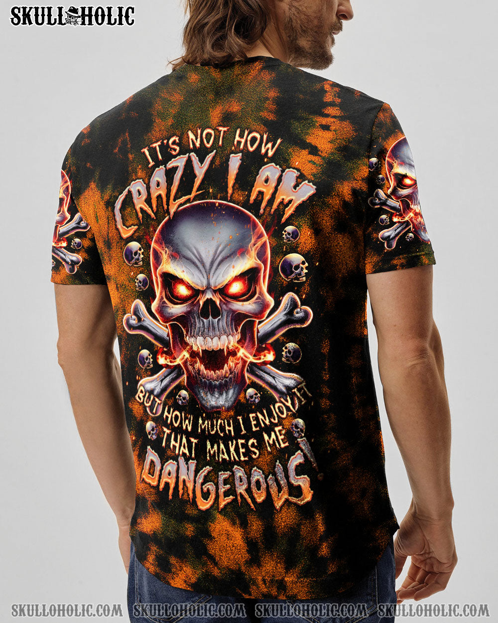 BLISSCORNERS IT'S NOT HOW CRAZY I AM SKULL TIE DYE ALL OVER PRINT