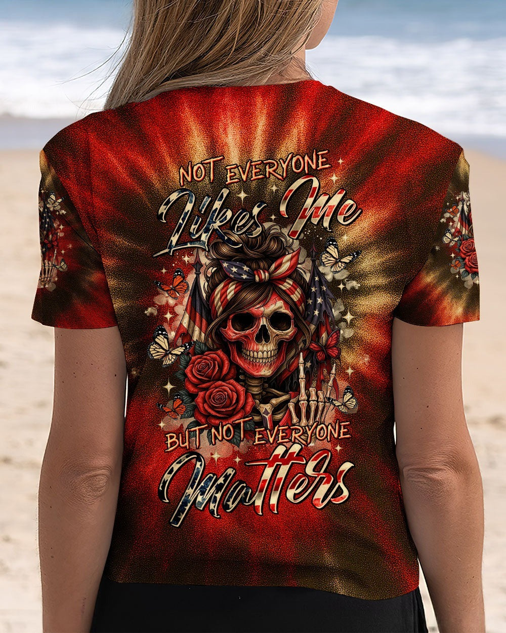BLISSCORNERS IF YOU THINK THE THINGS I SAY OUT LOUD MESSY BUN SKULL TIE DYE ALL OVER PRINT