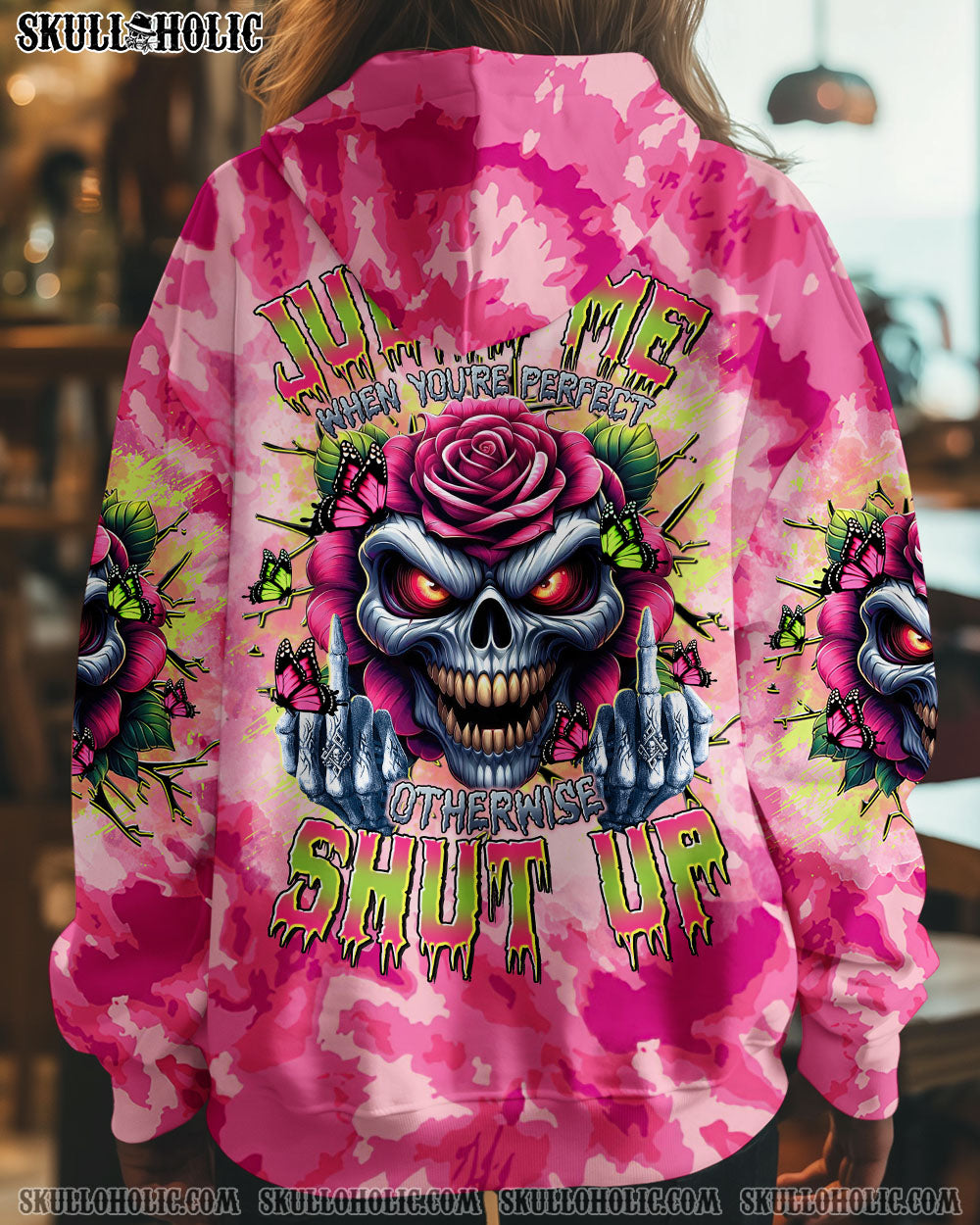BLISSCORNERS JUDGE ME WHEN SKULL FLOWER TIE DYE ALL OVER PRINT