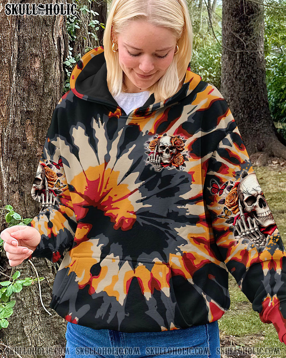 BLISSCORNERS DON'T GET ME STARTED B SKULL TIE DYE ALL OVER PRINT