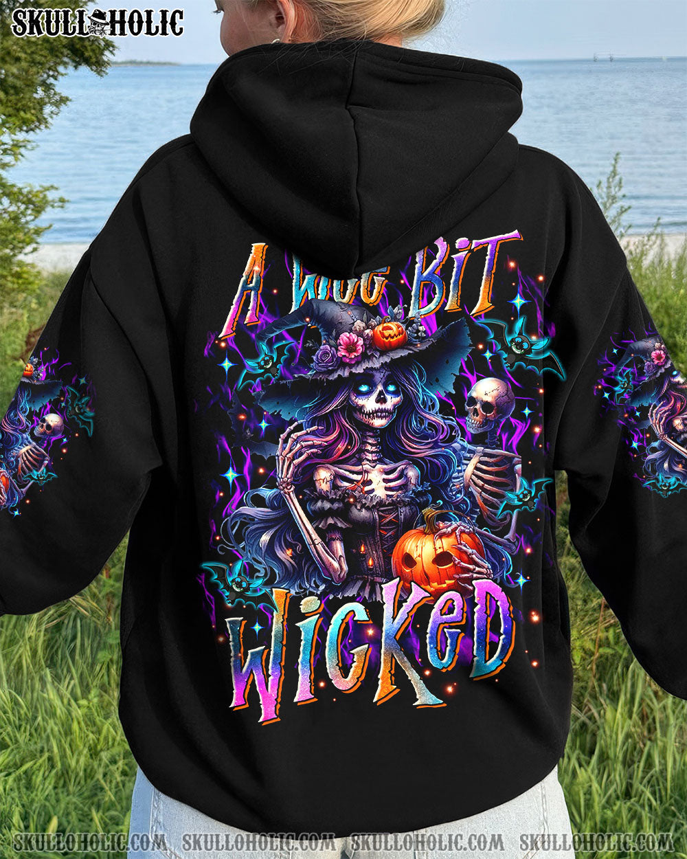 BLISSCORNERS A WEE BIT WICKED SKELETON LADY HALLOWEEN ALL OVER PRINT