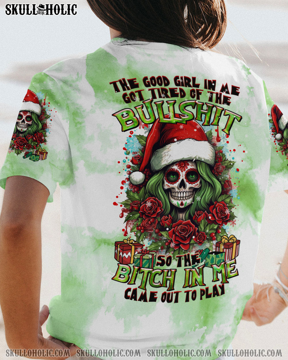 BLISSCORNERS THE GOOD GIRL IN ME CHRISTMAS ALL OVER PRINT