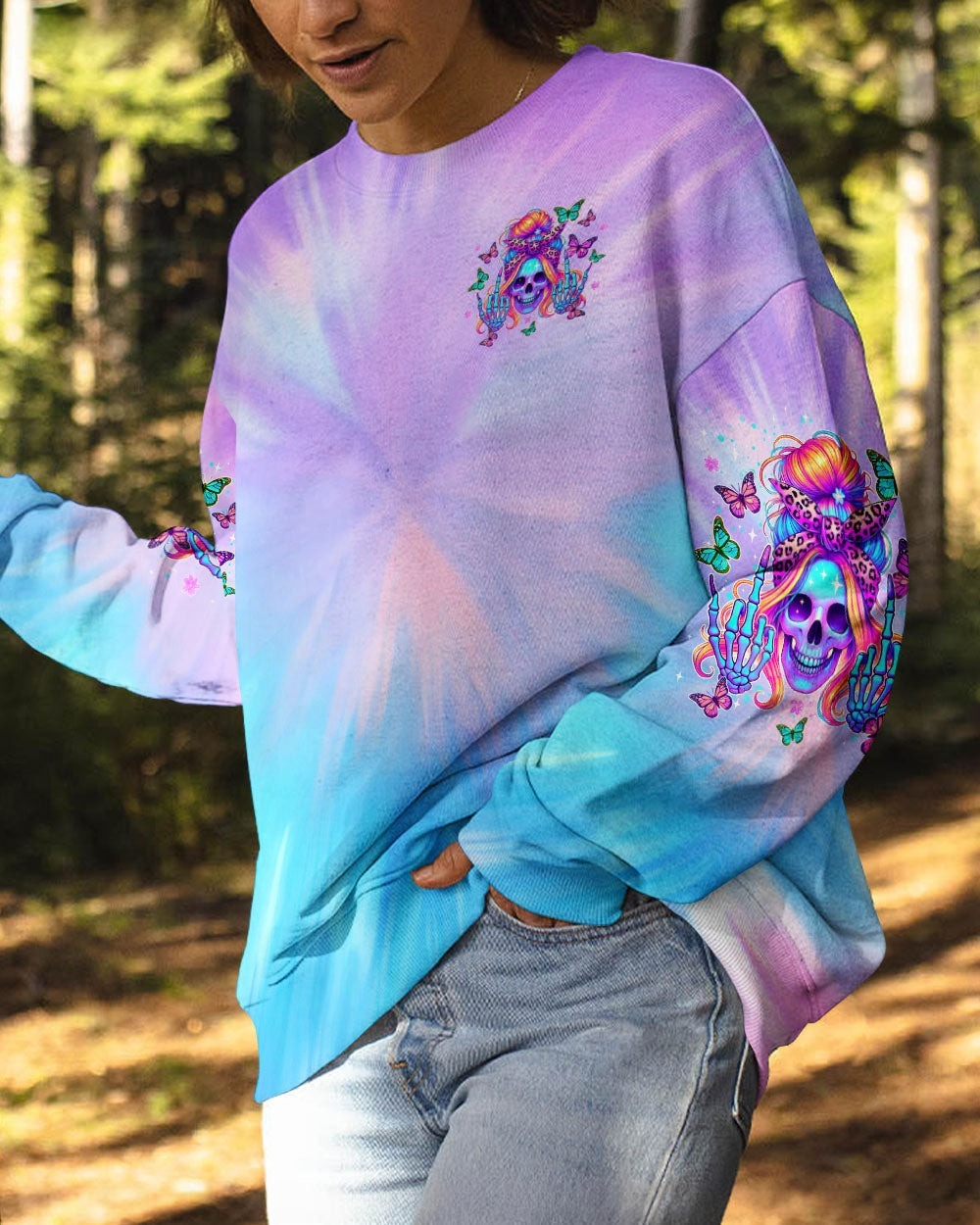 BLISSCORNERS BUT DID YOU DIE MOM LIFE MESSY BUN SKULL ALL OVER PRINT