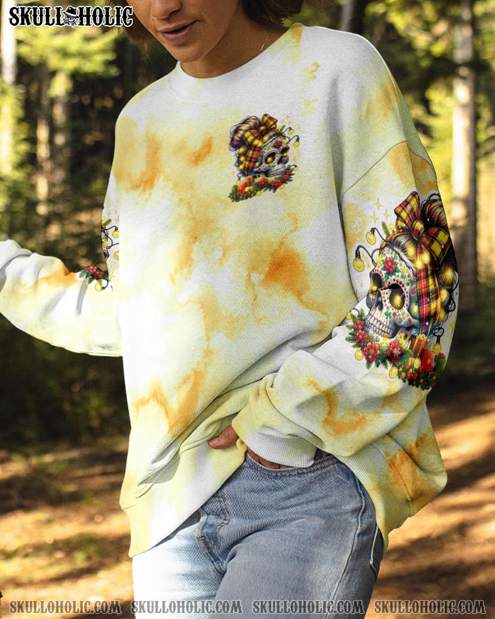 BLISSCORNERS SHE IS SUNSHINE MESSY BUN ALL OVER PRINT