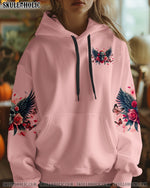 BLISSCORNERS ALWAYS A STRONG WOMAN SKULL WINGS ALL OVER PRINT