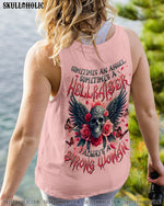 BLISSCORNERS ALWAYS A STRONG WOMAN SKULL WINGS ALL OVER PRINT