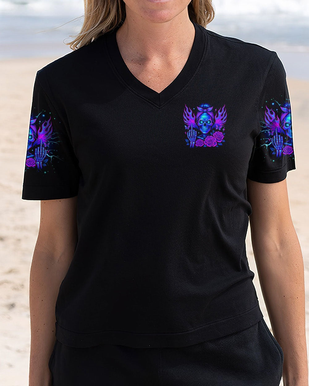 BLISSCORNERS FRESH OUT OF F MESSY BUN SKULL ALL OVER PRINT