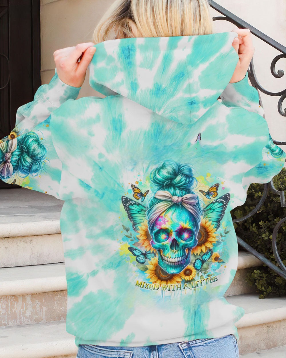 BLISSCORNERS ONE DAY I'M GONNA JUST SAY MESSY BUN SKULL ALL OVER PRINT