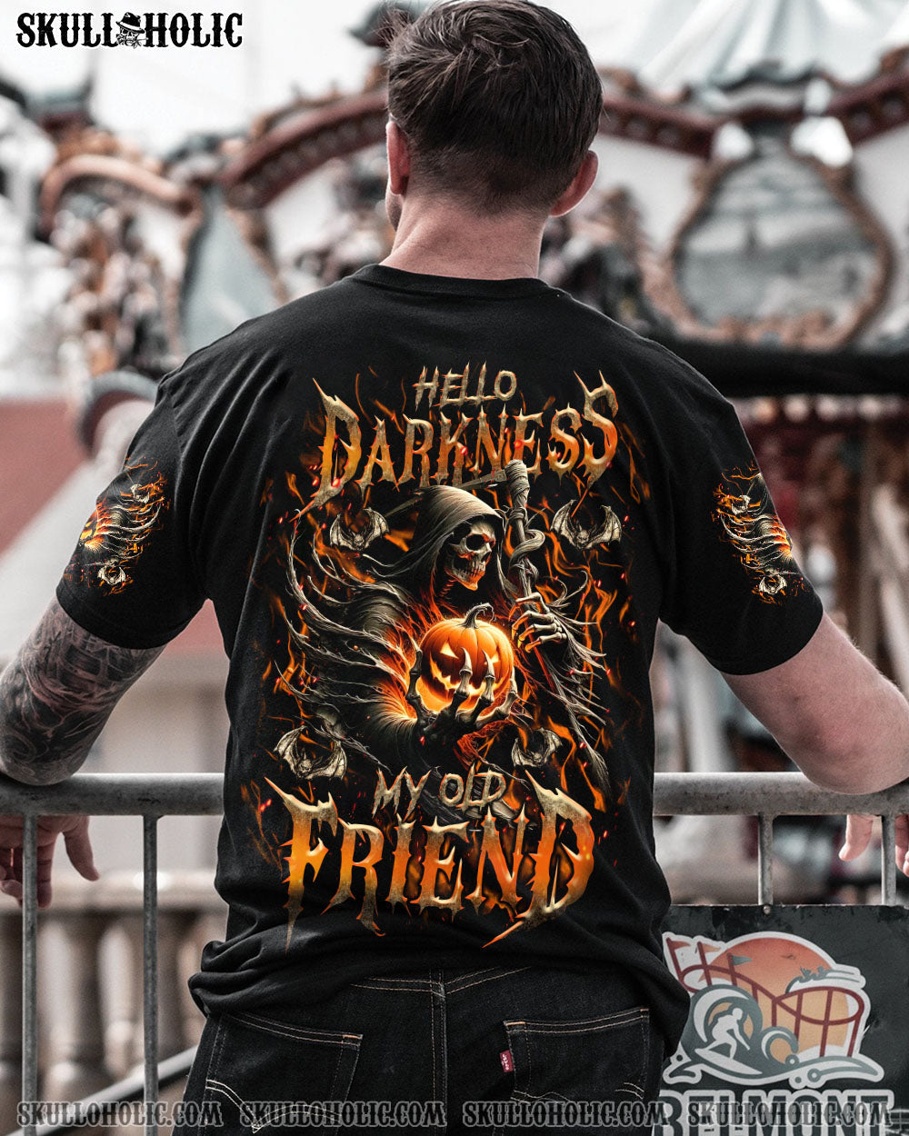 BLISSCORNERS HELLO DARKNESS MY OLD FRIEND HALLOWEEN ALL OVER PRINT
