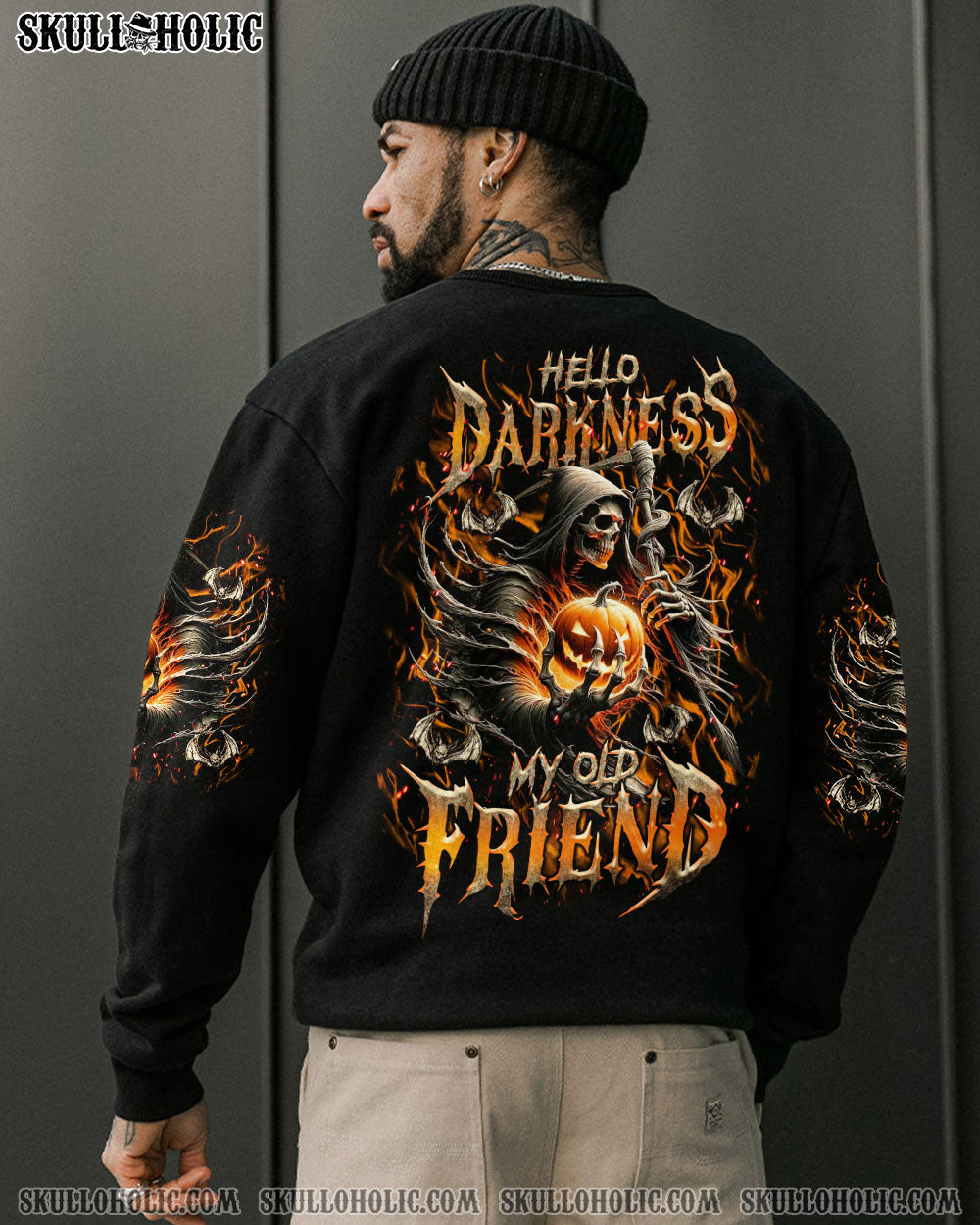 BLISSCORNERS HELLO DARKNESS MY OLD FRIEND HALLOWEEN ALL OVER PRINT