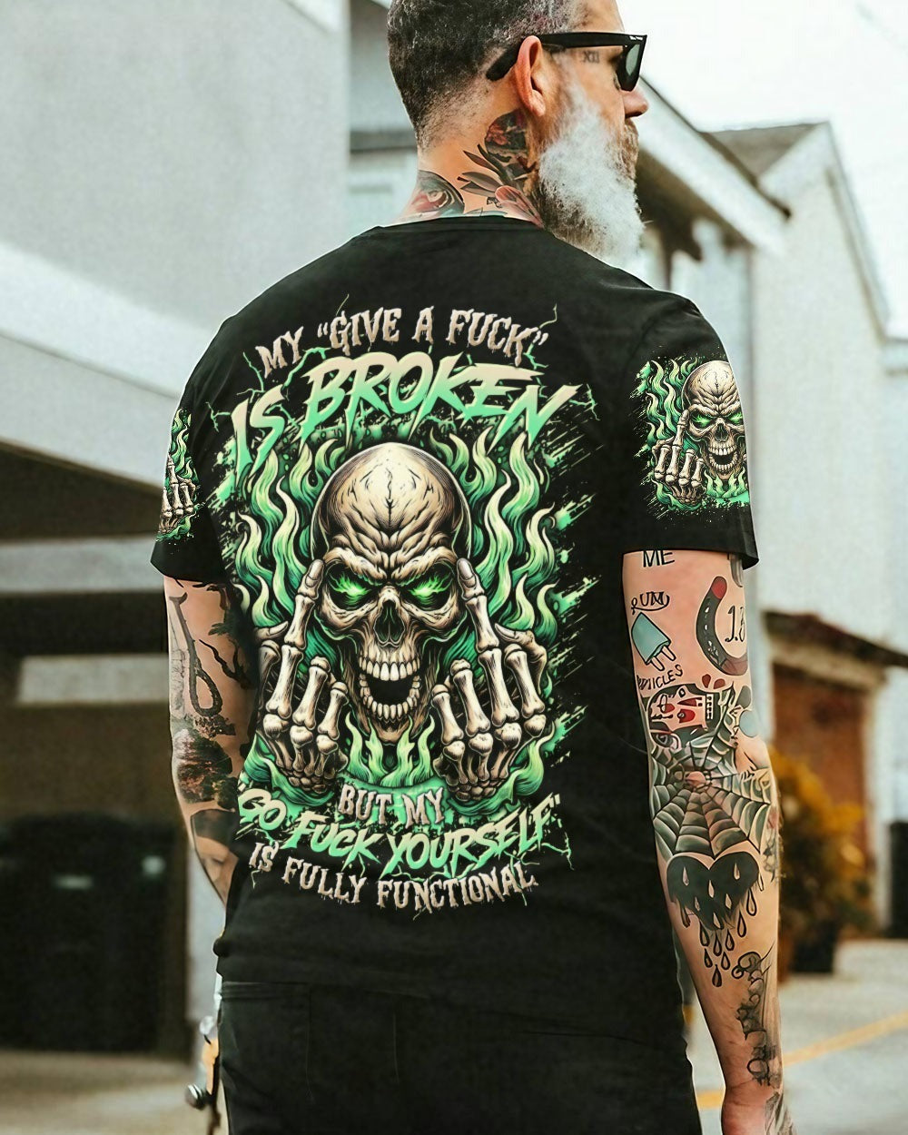 BLISSCORNERS MY GIVE A F IS BROKEN SKULL ALL OVER PRINT