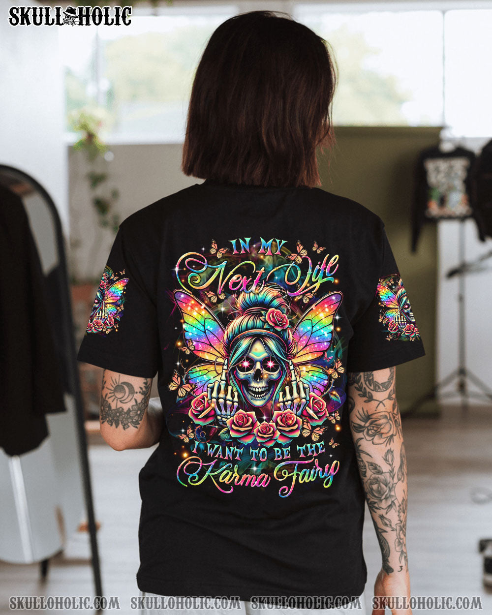 BLISSCORNERS KARMA FAIRY SKULL BUTTERFLY ALL OVER PRINT