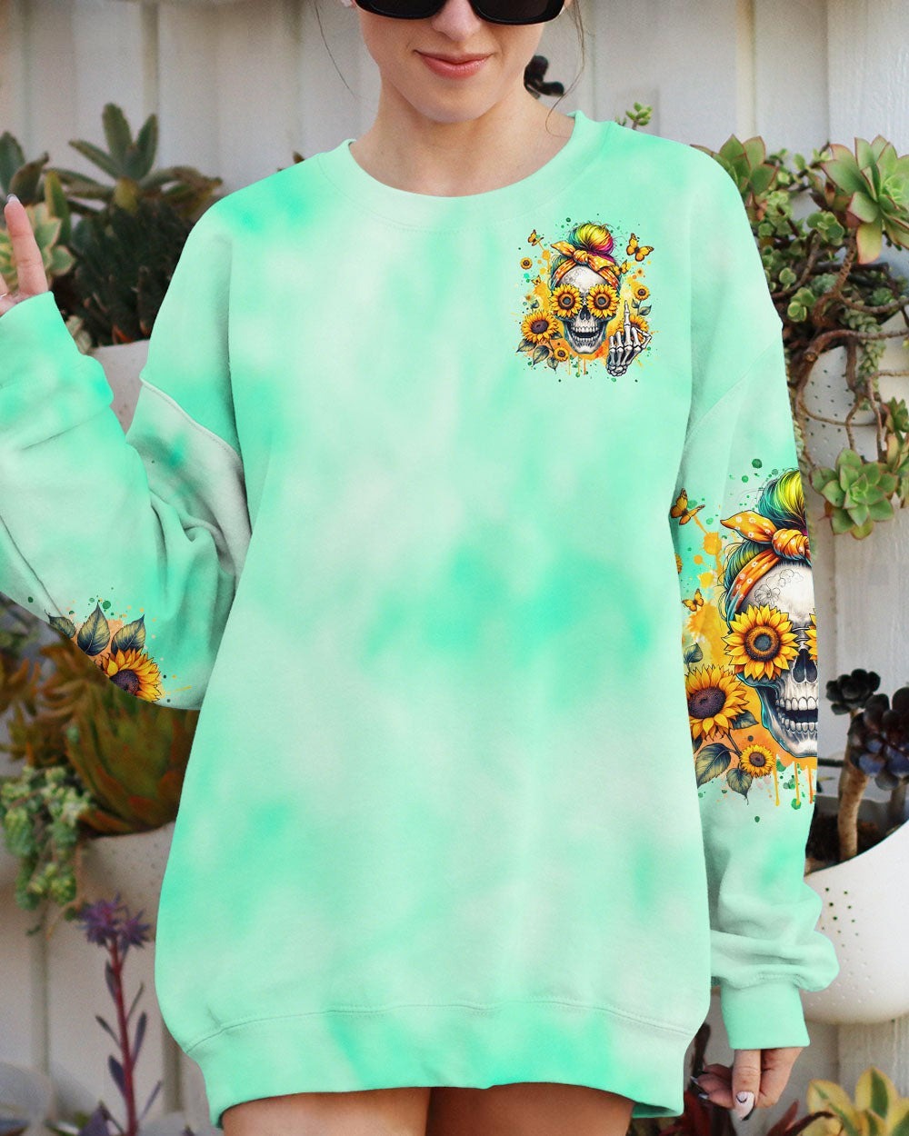 BLISSCORNERS YES I'M A B BUT NOT YOURS MESSY BUN SKULL ALL OVER PRINT