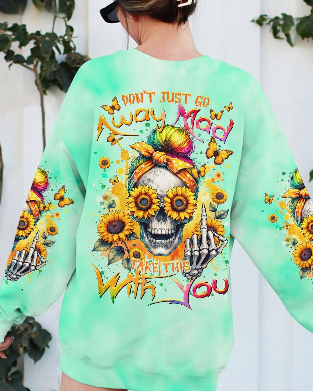 BLISSCORNERS YES I'M A B BUT NOT YOURS MESSY BUN SKULL ALL OVER PRINT