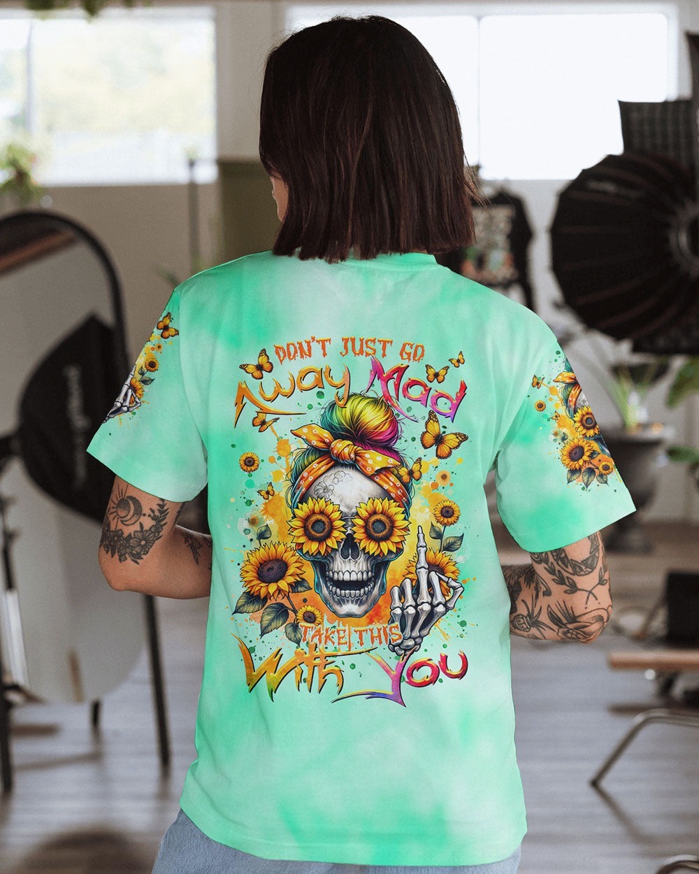 BLISSCORNERS YES I'M A B BUT NOT YOURS MESSY BUN SKULL ALL OVER PRINT