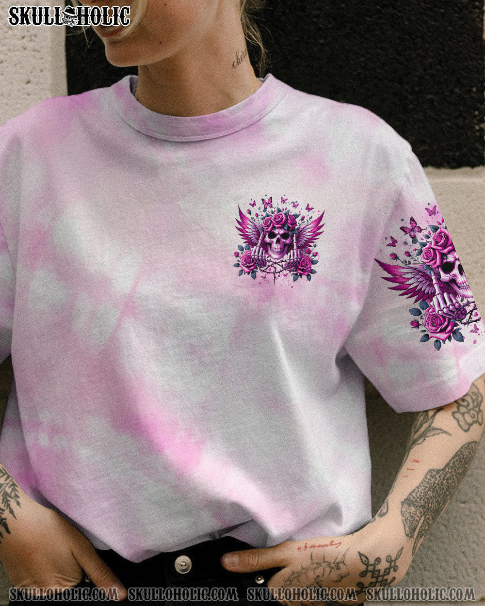BLISSCORNERS I MAY NOT BE PERFECT SKULL WINGS ALL OVER PRINT