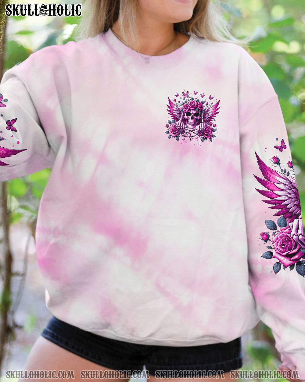 BLISSCORNERS I MAY NOT BE PERFECT SKULL WINGS ALL OVER PRINT