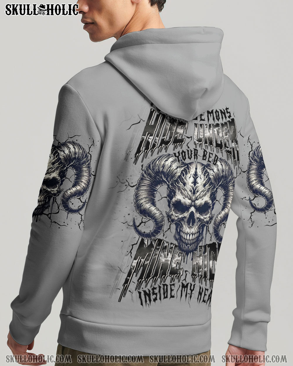 BLISSCORNERS YOUR DEMONS HIDE UNDER YOUR BED SKULL ALL OVER PRINT