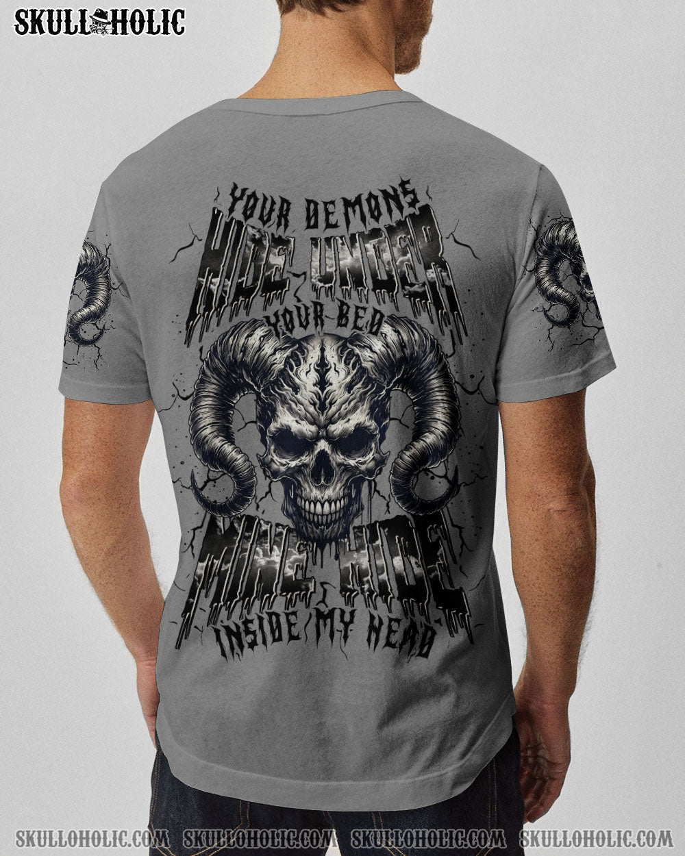 BLISSCORNERS YOUR DEMONS HIDE UNDER YOUR BED SKULL ALL OVER PRINT