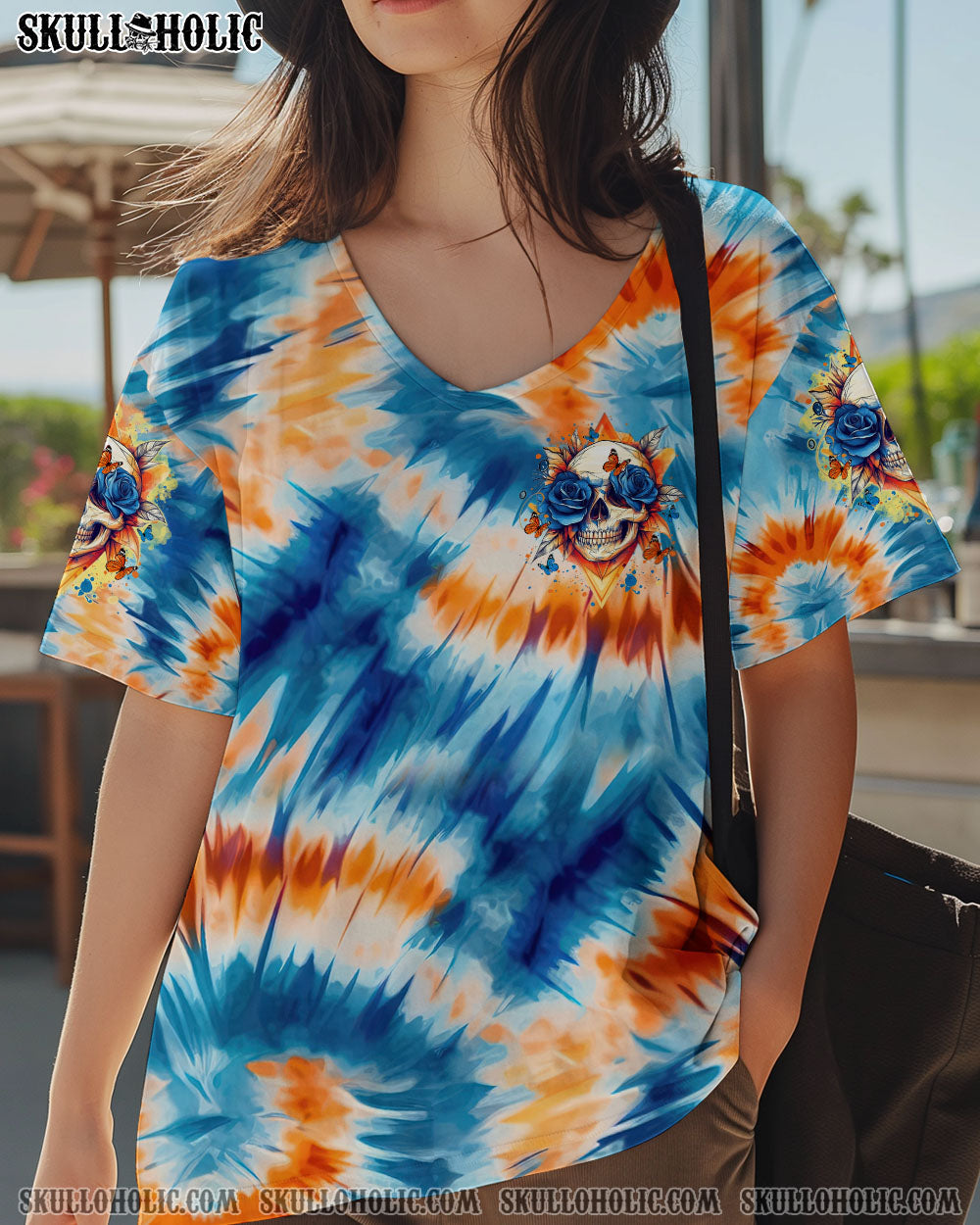 BLISSCORNERS DON'T TRY TO FIGURE ME OUT SKULL FLOWER TIE DYE ALL OVER PRINT - TLTR1911241