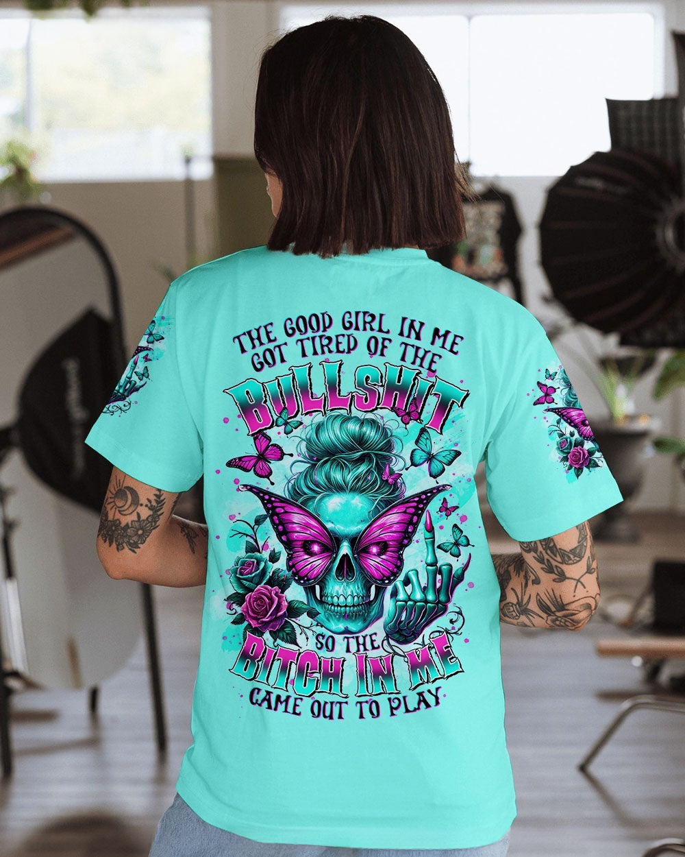 BLISSCORNERS ZERO F GIVEN SKULL MESSY BUN ALL OVER PRINT