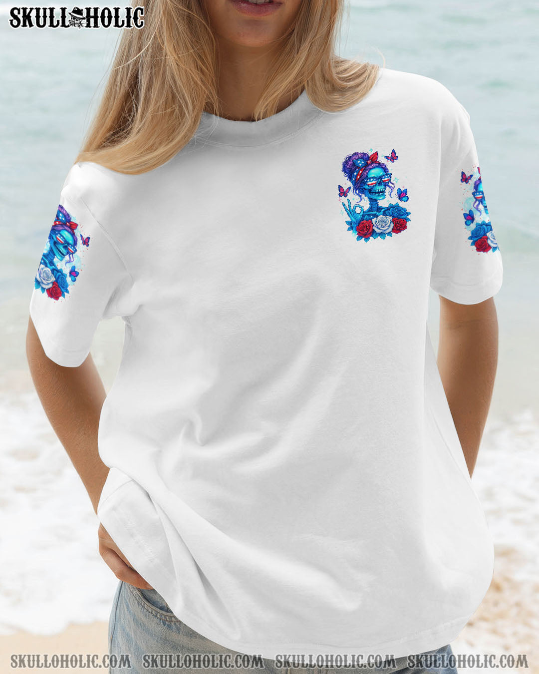 BLISSCORNERS THE GOOD GIRL IN ME SKELETON MESSY BUN ALL OVER PRINT