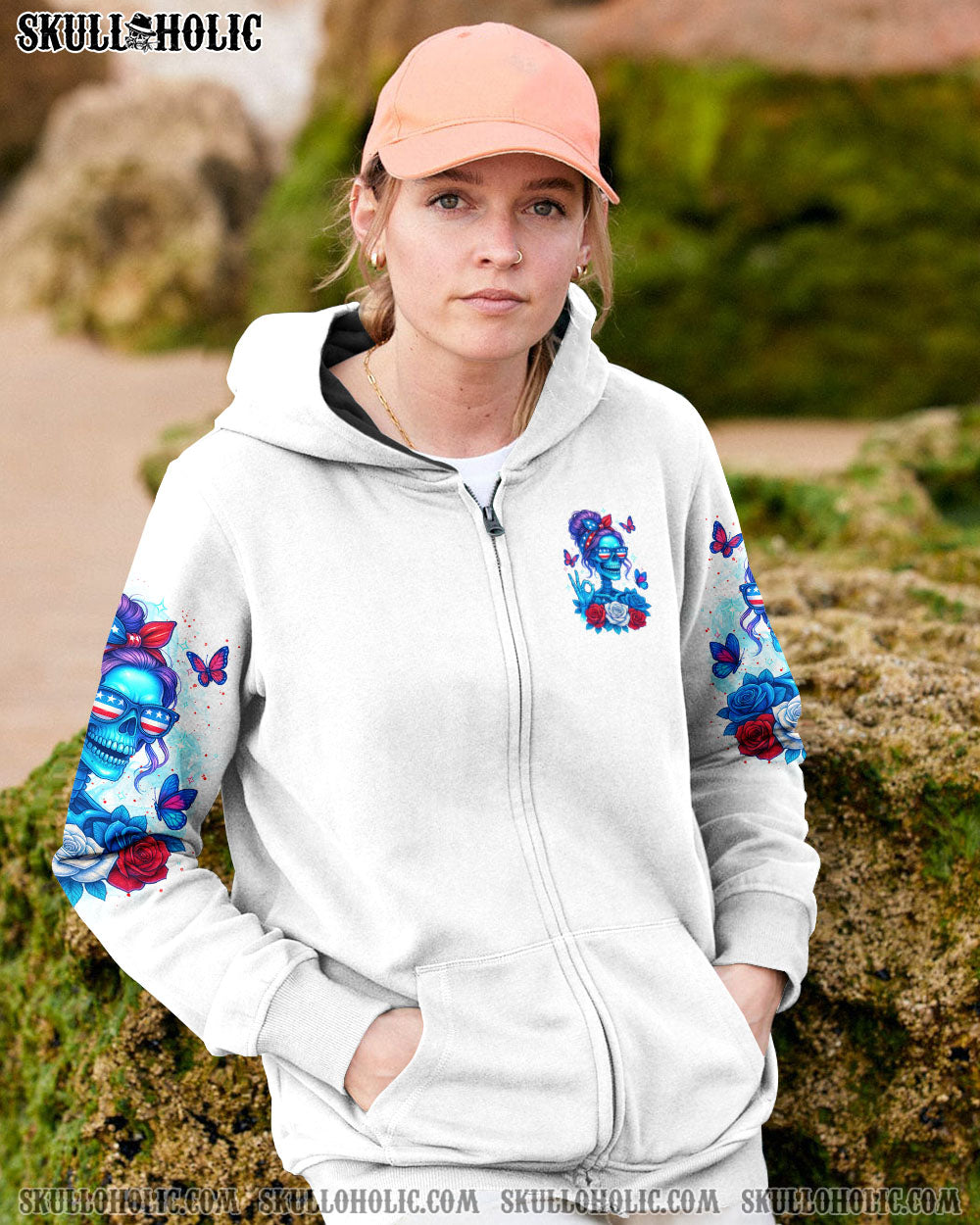 BLISSCORNERS THE GOOD GIRL IN ME SKELETON MESSY BUN ALL OVER PRINT