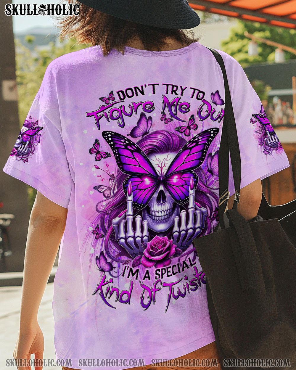 BLISSCORNERS DON'T TRY TO FIGURE ME OUT SKULL LADY ALL OVER PRINT